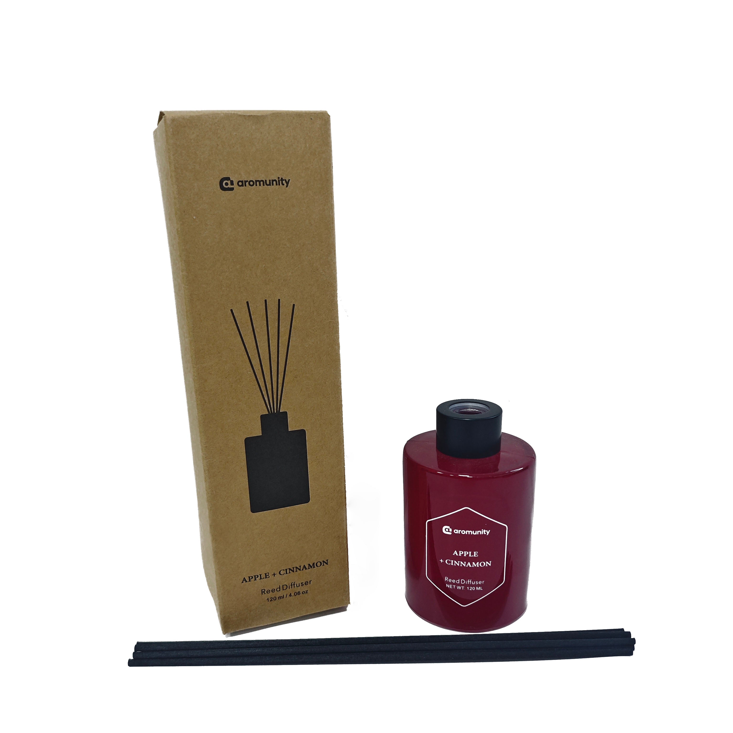 Aromunity Apple + Cinnamon Home Fragrance Gift Set – Candle, Reed Diffuser, Room Spray &amp; Wax Melts