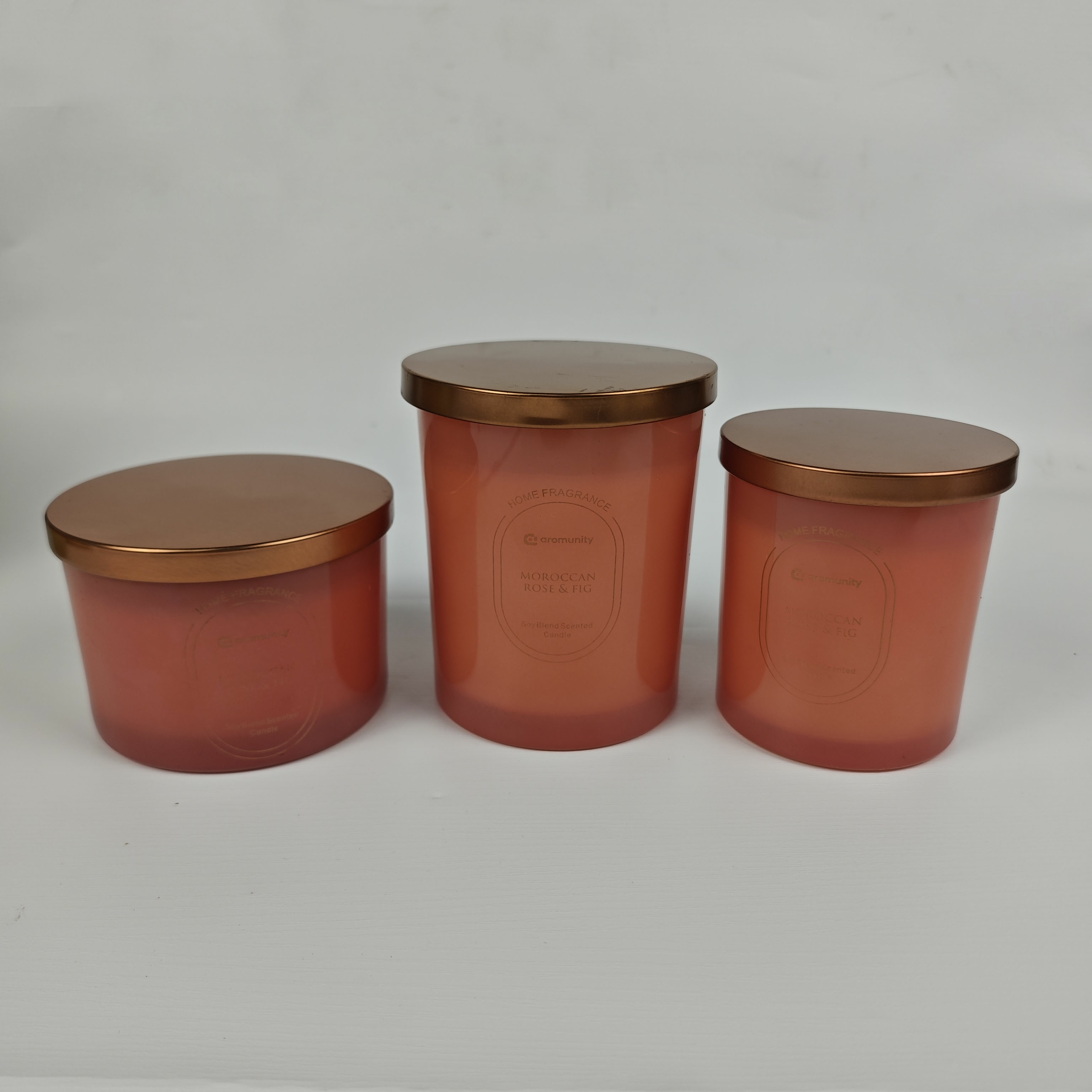 Aromunity Moroccan Rose &amp; Fig Scented Candle – Luxury Home Fragrance in Elegant Glass Jar